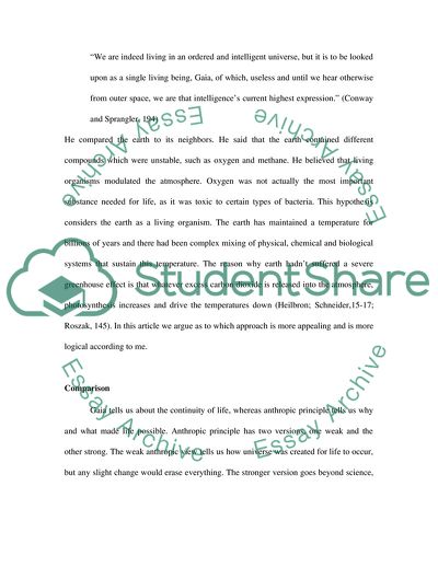 Gaia and Anthropic Views by Philosophers and Scientists