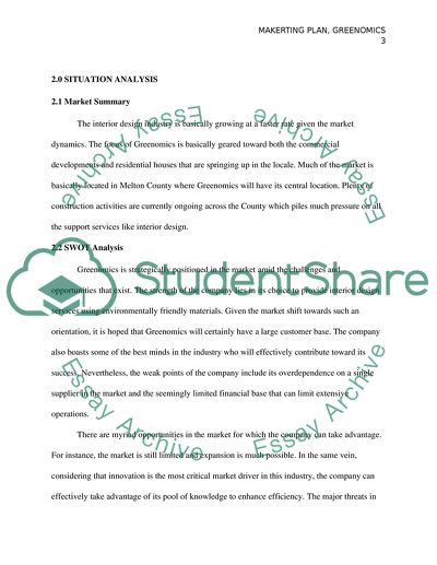 Market Plan of Greenomics