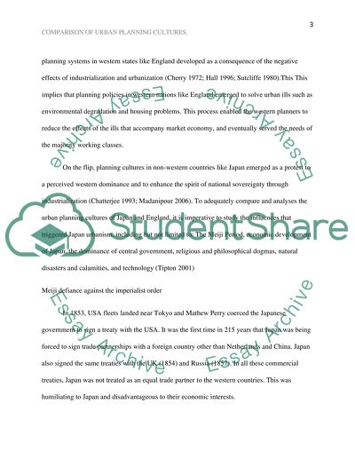 Comparison of Urban Planning Cultures - The Case of Japan and England