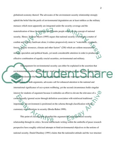 The Environmental Security Debate