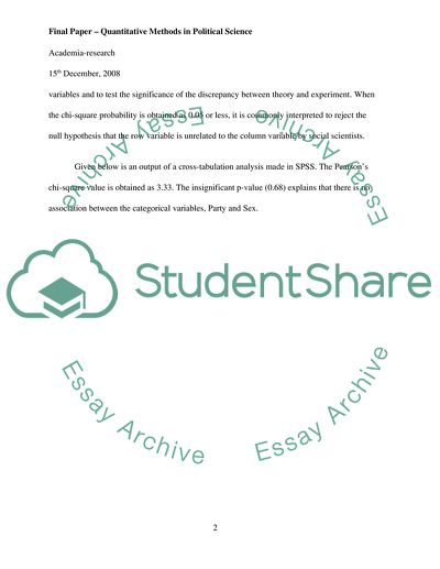 Quantitative Methods in Political Science