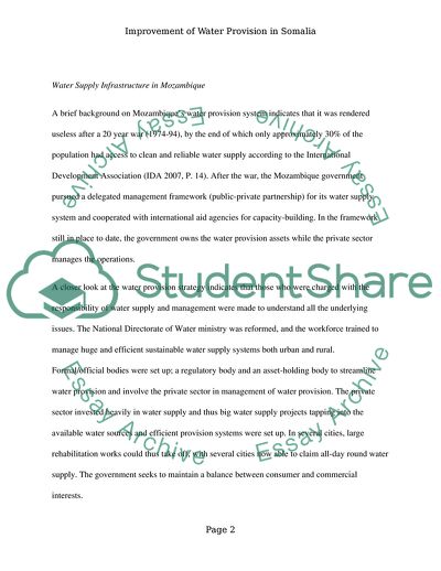 Improvement of Water Provision in Somalia