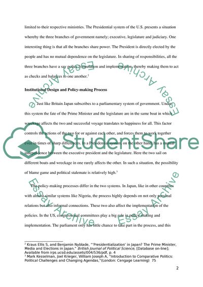 The US, British, and Japanese Government Systems