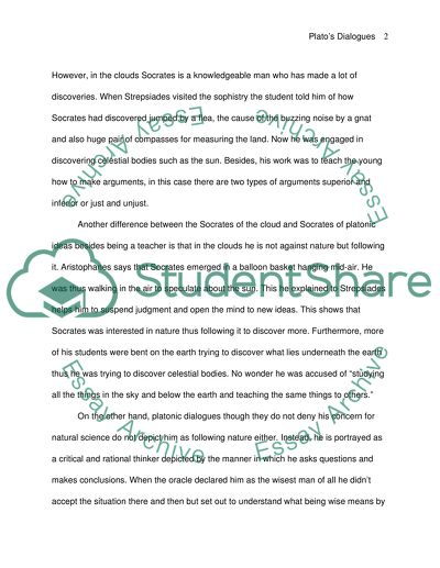 Socrates of the Clouds and Socrates of Platonic Dialogues