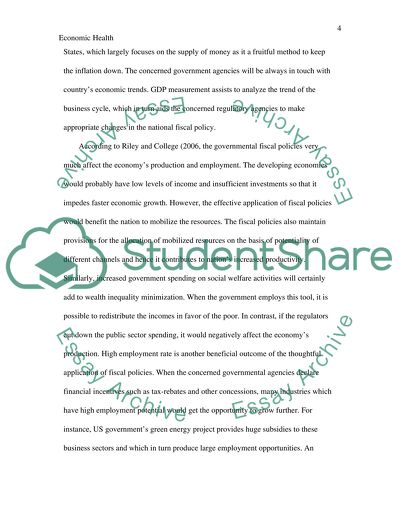 Measuring Economic Health Memo