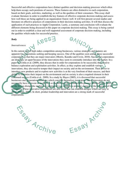 Features of Corporate Decision-Making