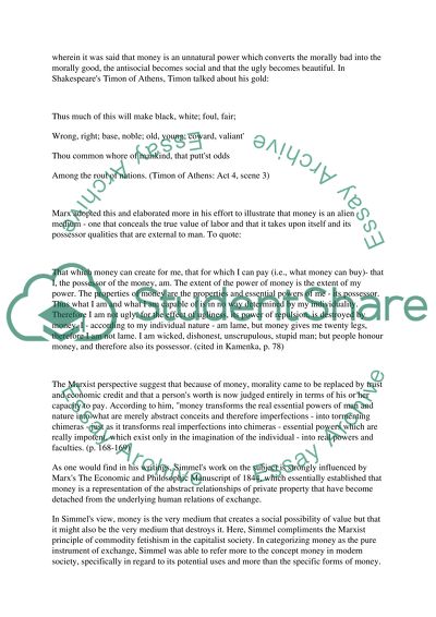 Works of Karl Marx and Georg Simmel