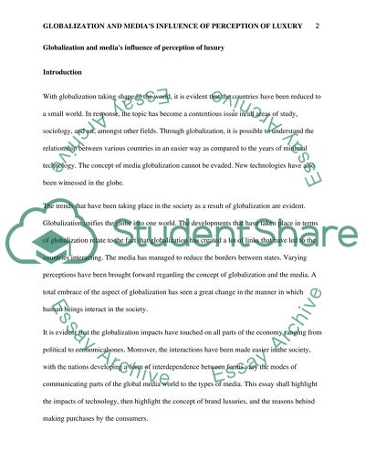 Globalization and Medias Influence of Perception of Luxury