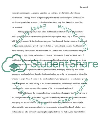 Sustainable Works Reflection Prompt