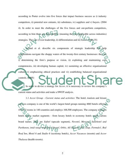 Devising a Strategy for Accor