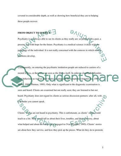 Psychiatric Disorder and Society