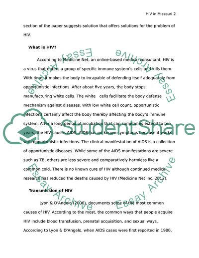 The HIV Pandemic in the Black Community of Missouri