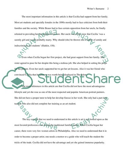 The Voices of Women Artists - Cecilia Beaux by Slatkin