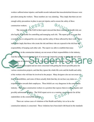 Health and Safety in the Construction Industry