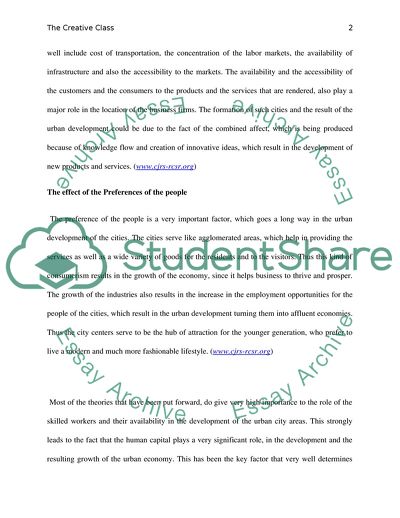 The Creative Class Theory