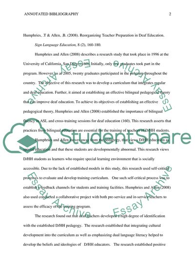 Analysis of Articles about Deaf Education