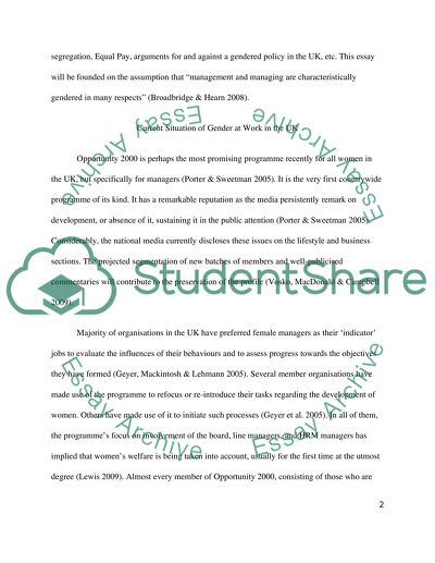 Gender at Work in the UK