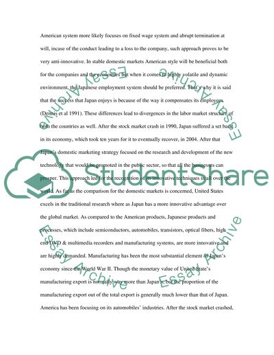 The United States and Japans International and Domestic Markets