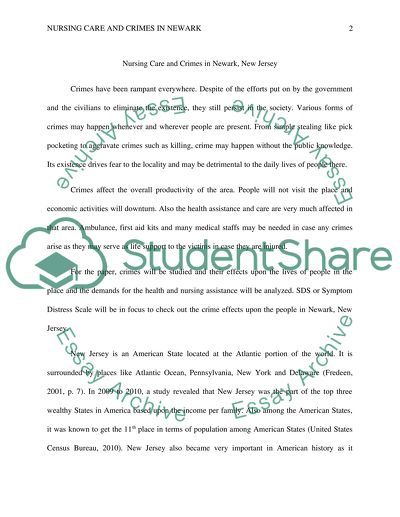 Nursing Care and Crimes in Newark, New Jersey