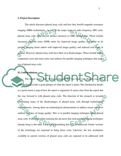 Peer Review: Magetic Resonance Instrumentation: Phased Array Coils - Pros and Cons