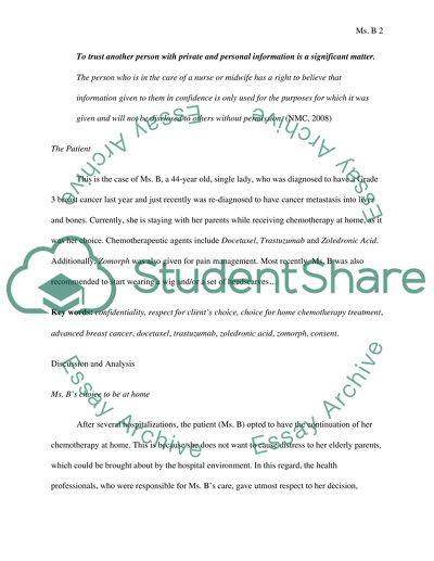 Care for a Patient Undergoing Chemotherapy
