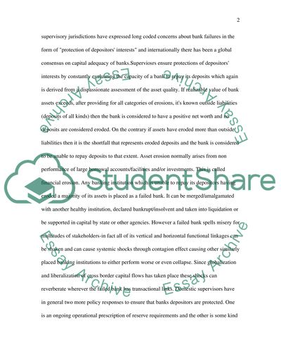 Study of Banking Crises and Failures