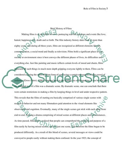 THE ROLE OF FILM IN SOCIETY