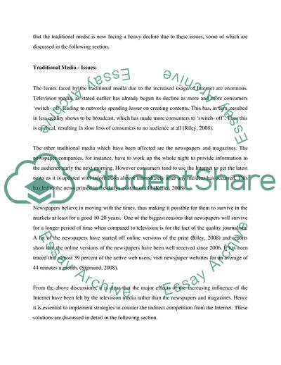 Is the Increasing Influence of the Internet a Problem for the Traditional Media