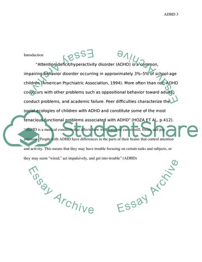 Attention Deficit Hyperactivity Disorder as a Major Problem in America: Symptoms and Treatment