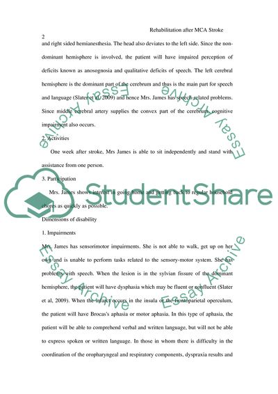 Rehabilitation Following a MCA Stroke