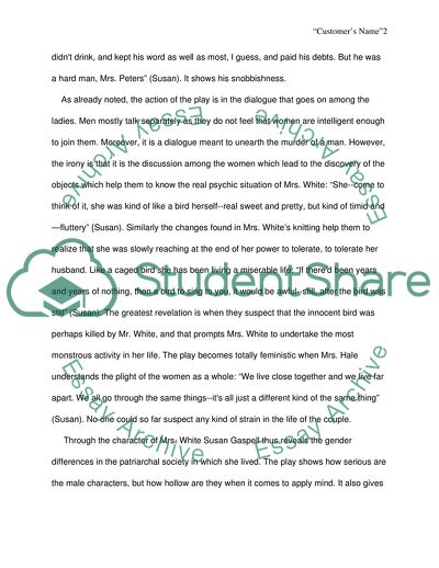 Character analysis from a drama - essay