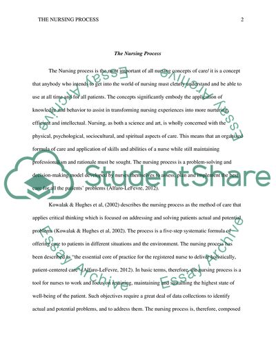 The Nursing Process as the Most Important of All Nursing Concepts