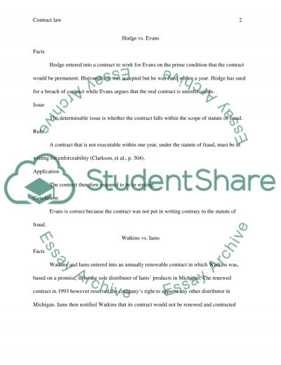 contract law case summary contract law case summary