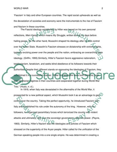 Hitler Fascism and Mussolini Fascism