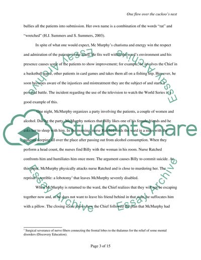 Analysis of One Flew Over the Cuckoos Nest Movie Directed by Milos Forman