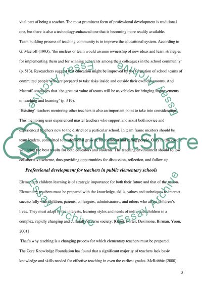 Professional Development for Elementary Teachers, Team Professional Development for Elementary Teachers, Team