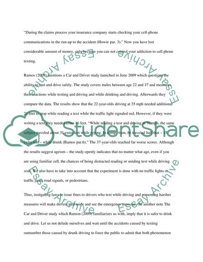 Should texting while driving be illegal