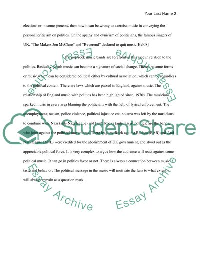 Research Paper for a music class