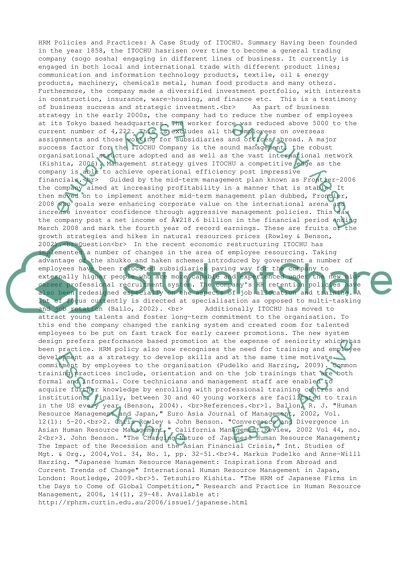 Global Human capital (case study)