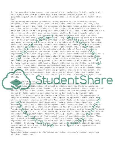 Regulation Control of an Administrative Agency