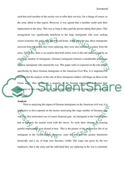 German Immigrants Contribution in Union Army During Civil War