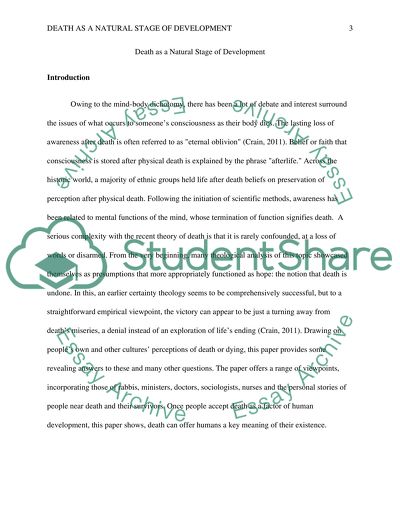 Death as a Natural Stage of Development