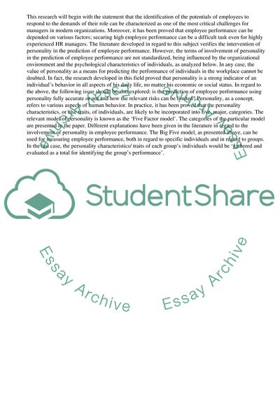 To What Extent Does Personality Predict Employee Performance