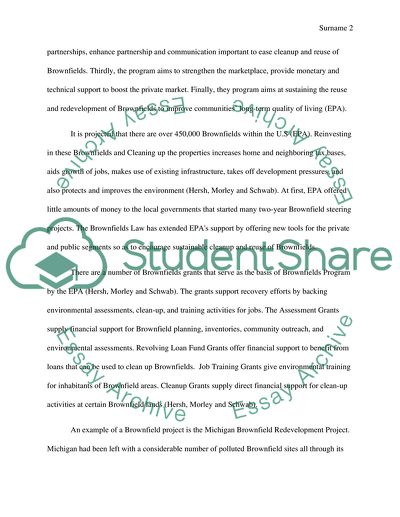 The Brownfield Program Issues