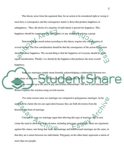 Analytical Paper for Same-sex Marriage