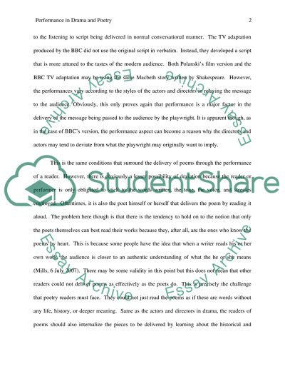 A Relevant Factor in Drama and Poetry