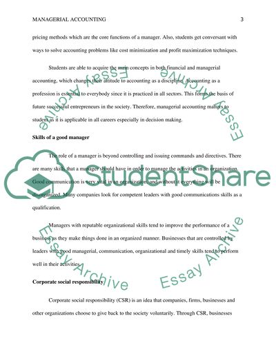 Importance of Managerial Accounting