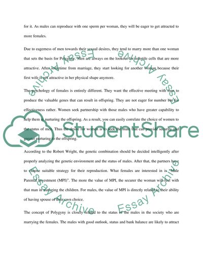 Robert Wrights The Moral Animal--polygyny