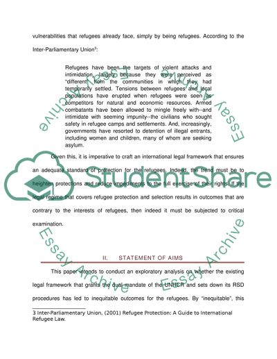 To What Extent Have UNHCRs RSD Procedures been an Effective and Fair Tool in the Refugee Decision-making Process