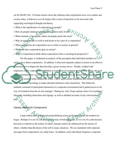 Sociological Analysis of Human Social Relations within Corporations